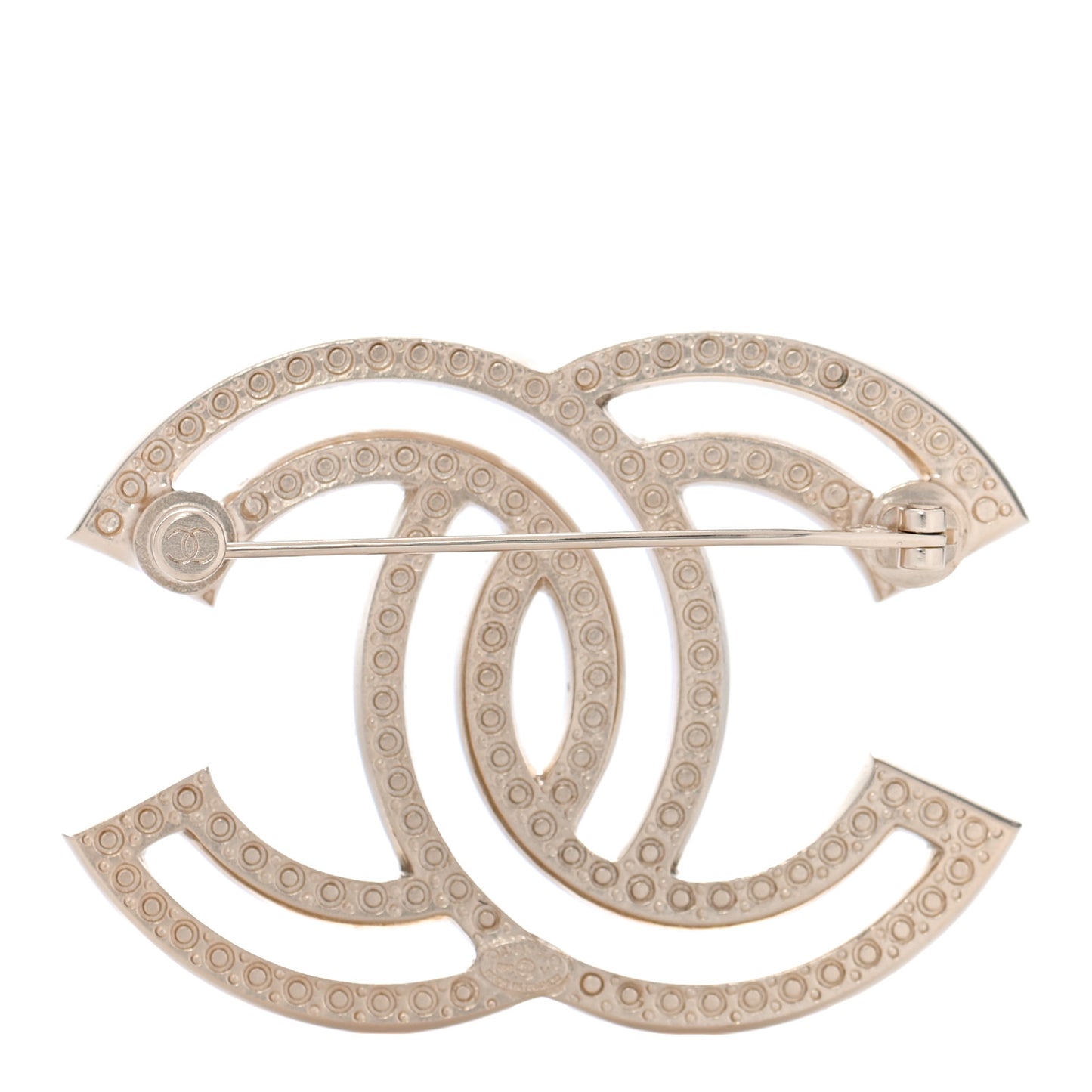 Crystal CC Brooch Light Gold