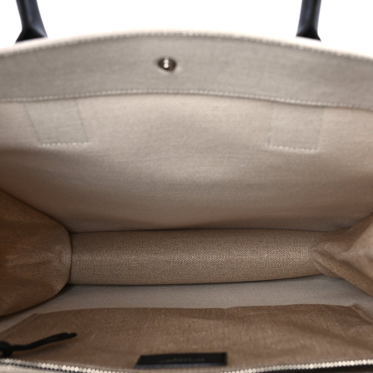 Linen Calfskin Rive Gauche North South Tote Optic White