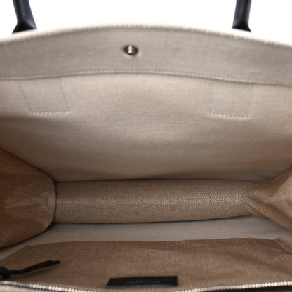 Saint Laurent Linen Calfskin Rive Gauche North South Tote Optic White 4 of 8