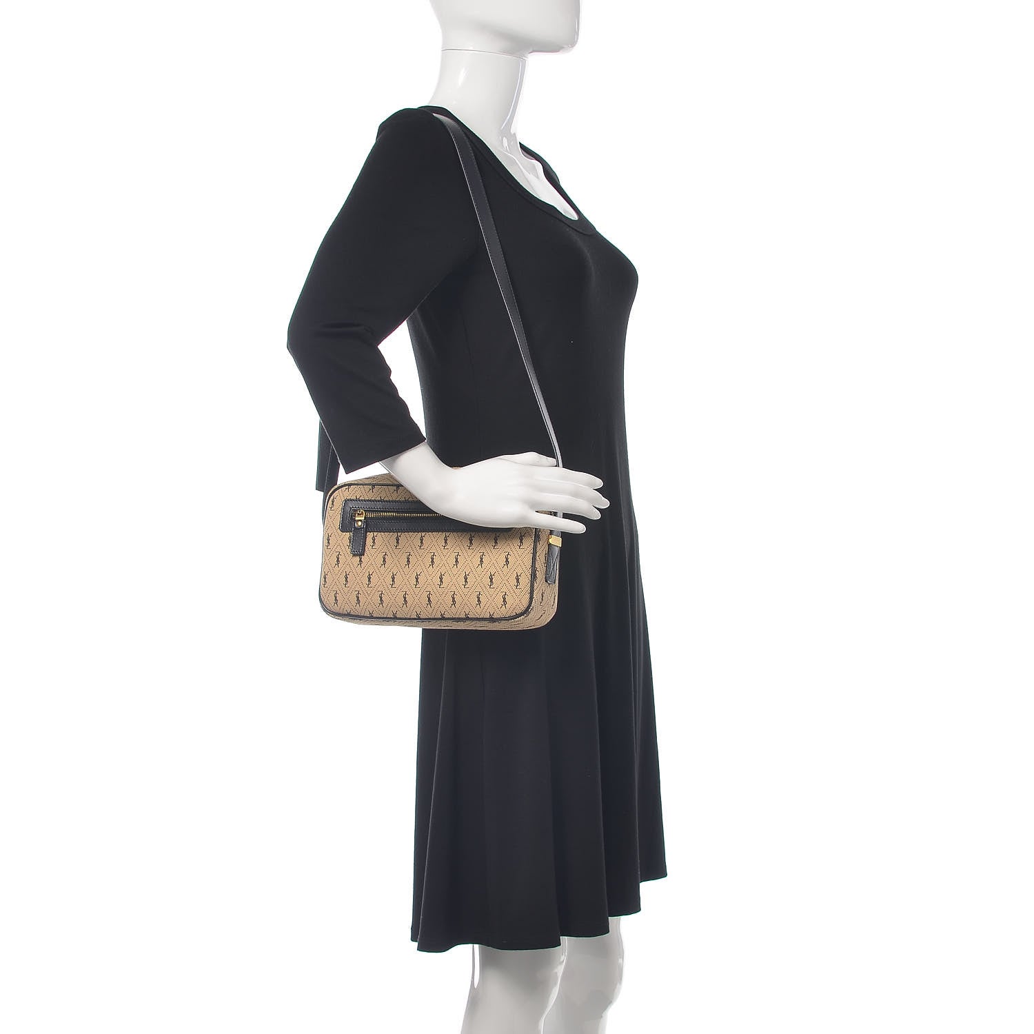 Saint Laurent Canvas Monogram All Over Camera Bag Beige 2 of 11