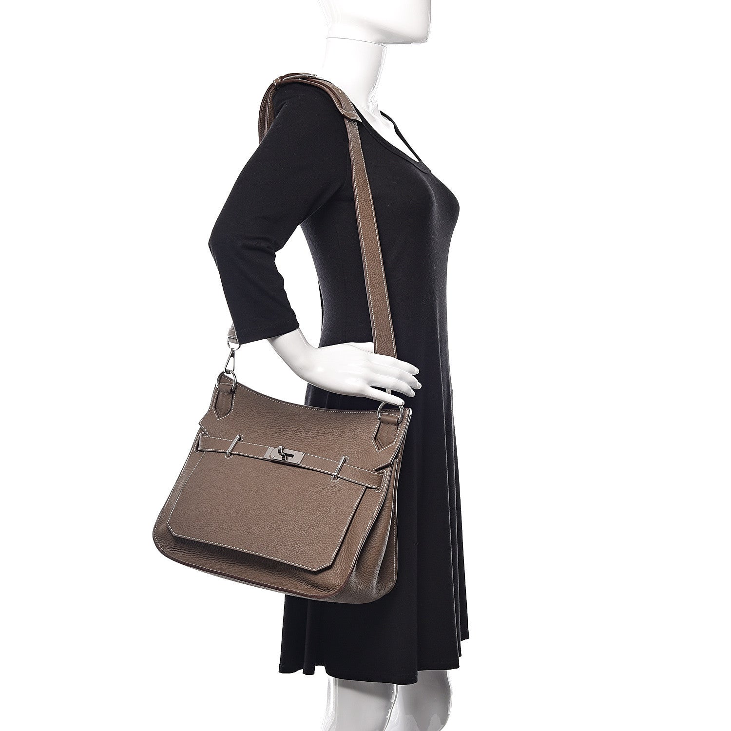 Hermes Taurillon Clemence Jypsiere 34 Gris Tourterelle 2 of 10