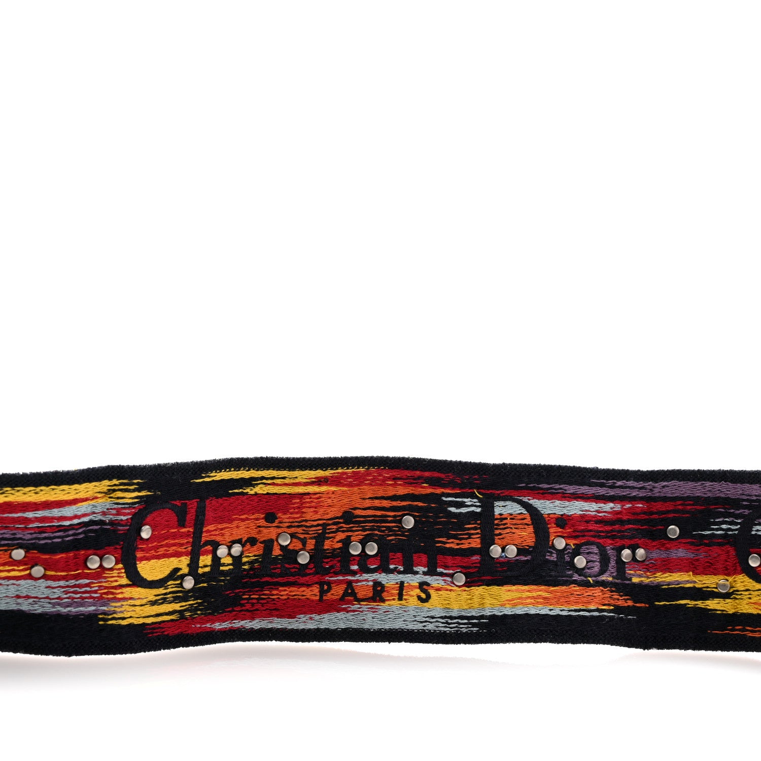 Christian Dior Canvas Embroidered Studded Rainbow Shoulder Strap 3 of 7