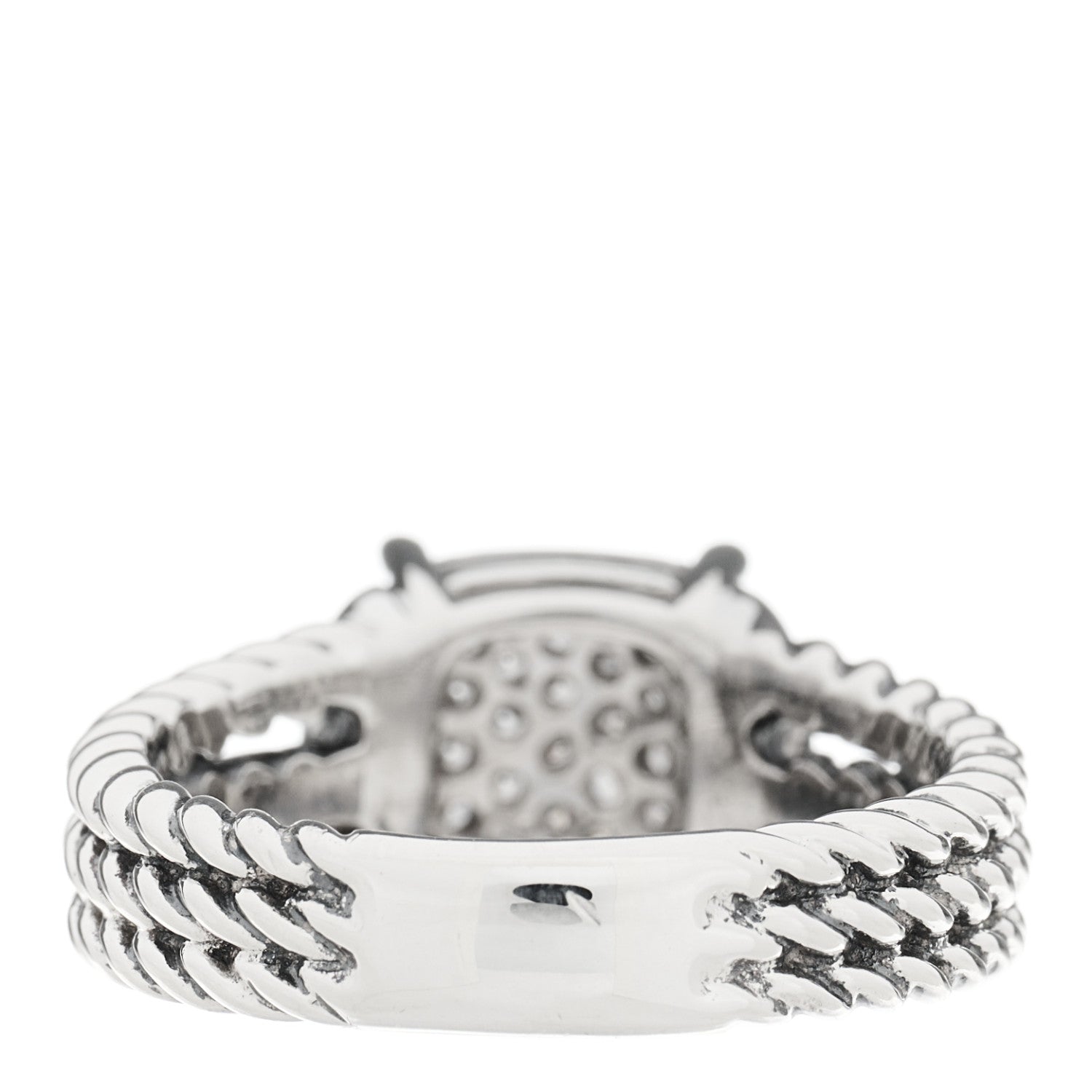 David Yurman Sterling Silver Diamond 10mm Petite Wheaton Ring 54 7 4 of 5