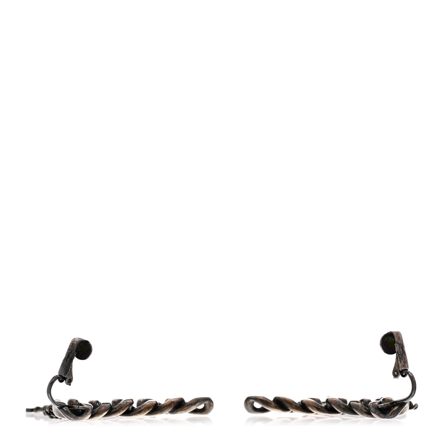 Saint Laurent Metal Cascade Chain Ear Climber Earrings Silver 3 of 4