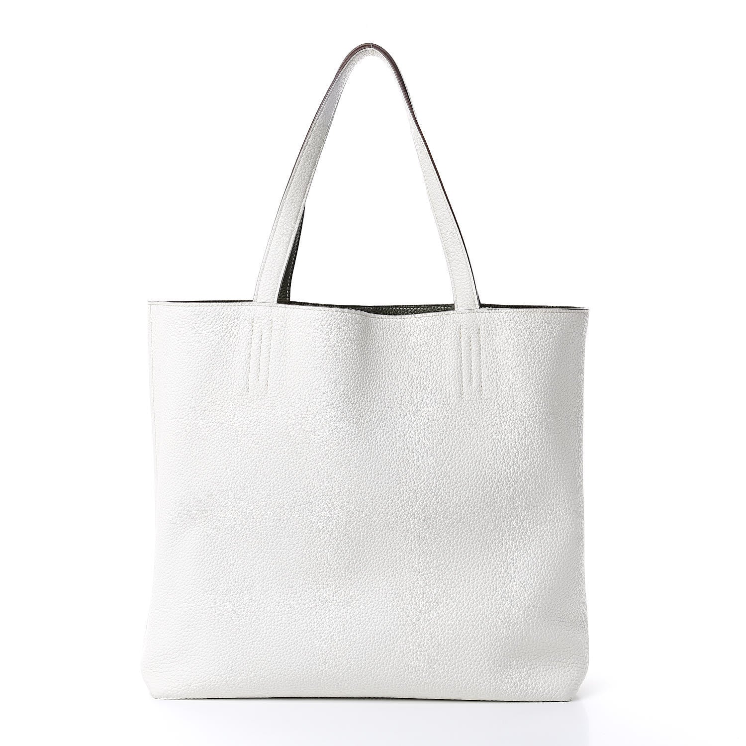 Hermes Taurillon Clemence Double Sens 36 Reversible Tote Canopee White 3 of 13