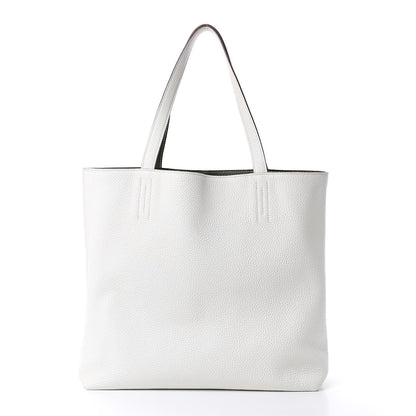 Hermes Taurillon Clemence Double Sens 36 Reversible Tote Canopee White 3 of 13