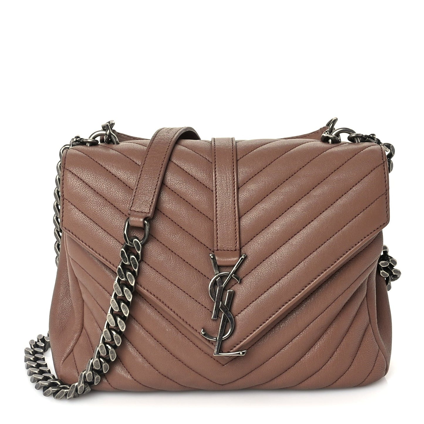 Sheepskin Matelasse Chevron Monogram Medium College Bag  Fard