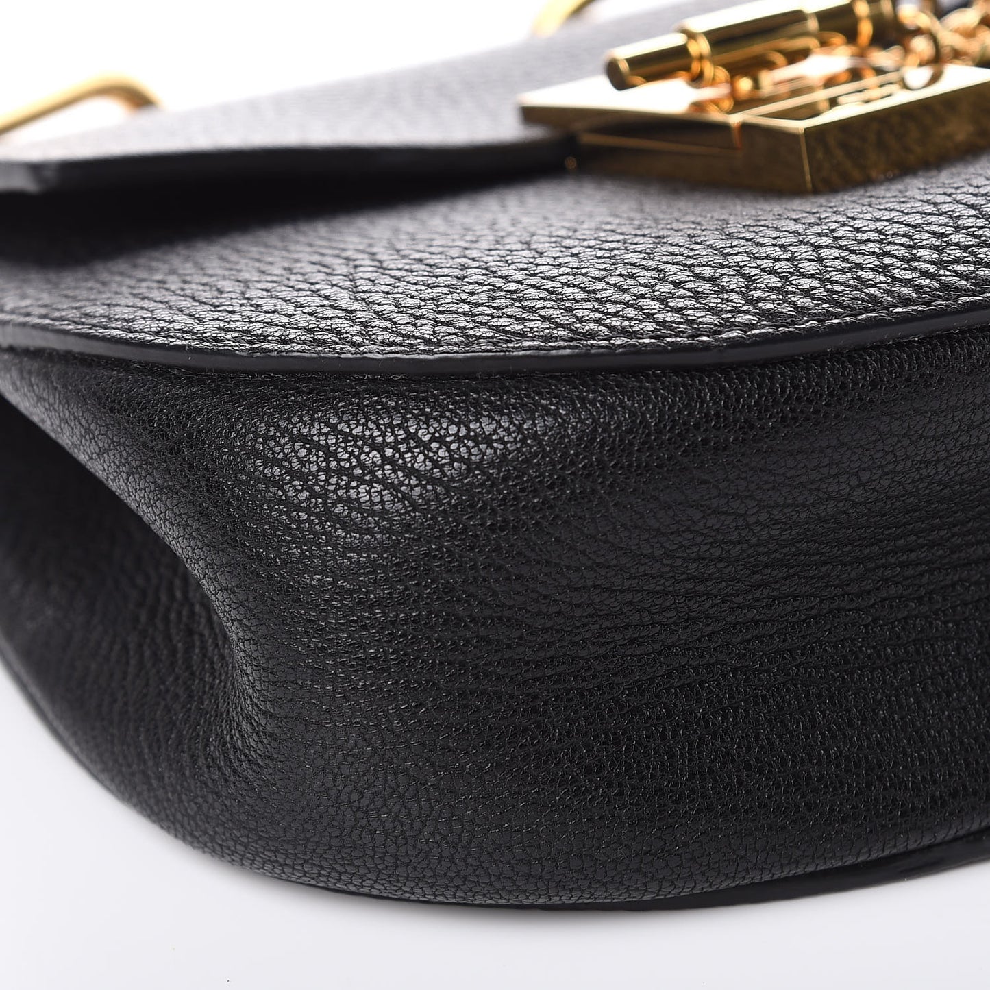 Grained Lambskin Mini Drew Shoulder Bag Black