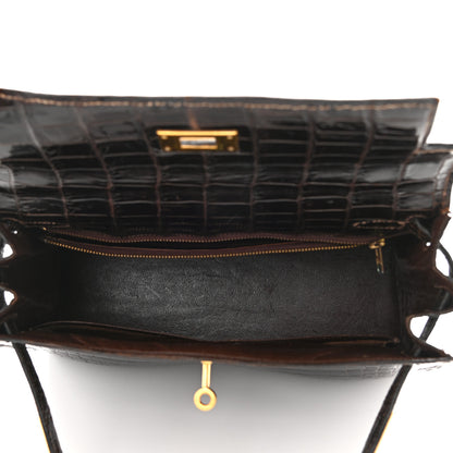 Hermes Shiny Porosus Crocodile Kelly Sellier 28 5 of 10
