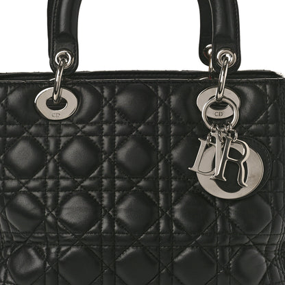 Christian Dior Lambskin Cannage Medium Lady Dior Black 8 of 13