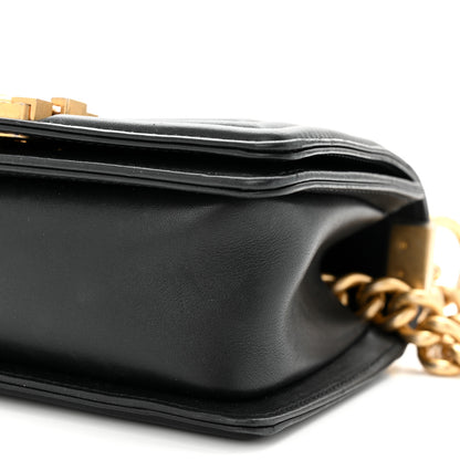 Chanel Calfskin Small Boy Logo Top Handle Flap Black 10 of 12