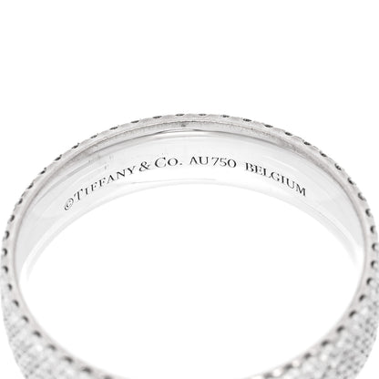 Tiffany 18K White Gold Diamond Metro Five-Row Ring 53 6.5 4 of 5