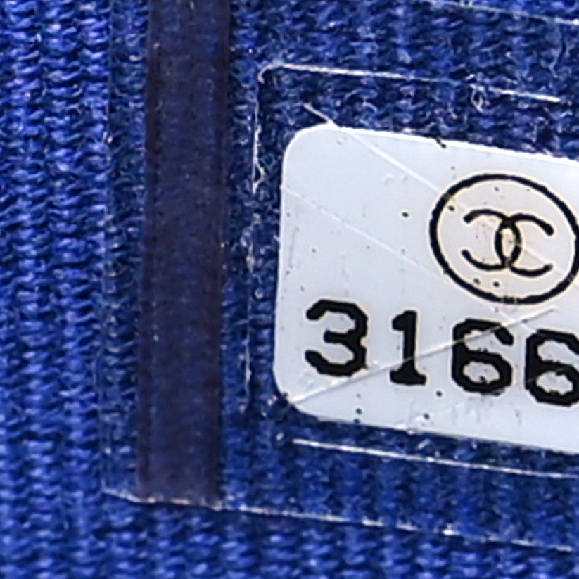 Lambskin Quilted Top Handle Mini Vanity Case With Chain Blue