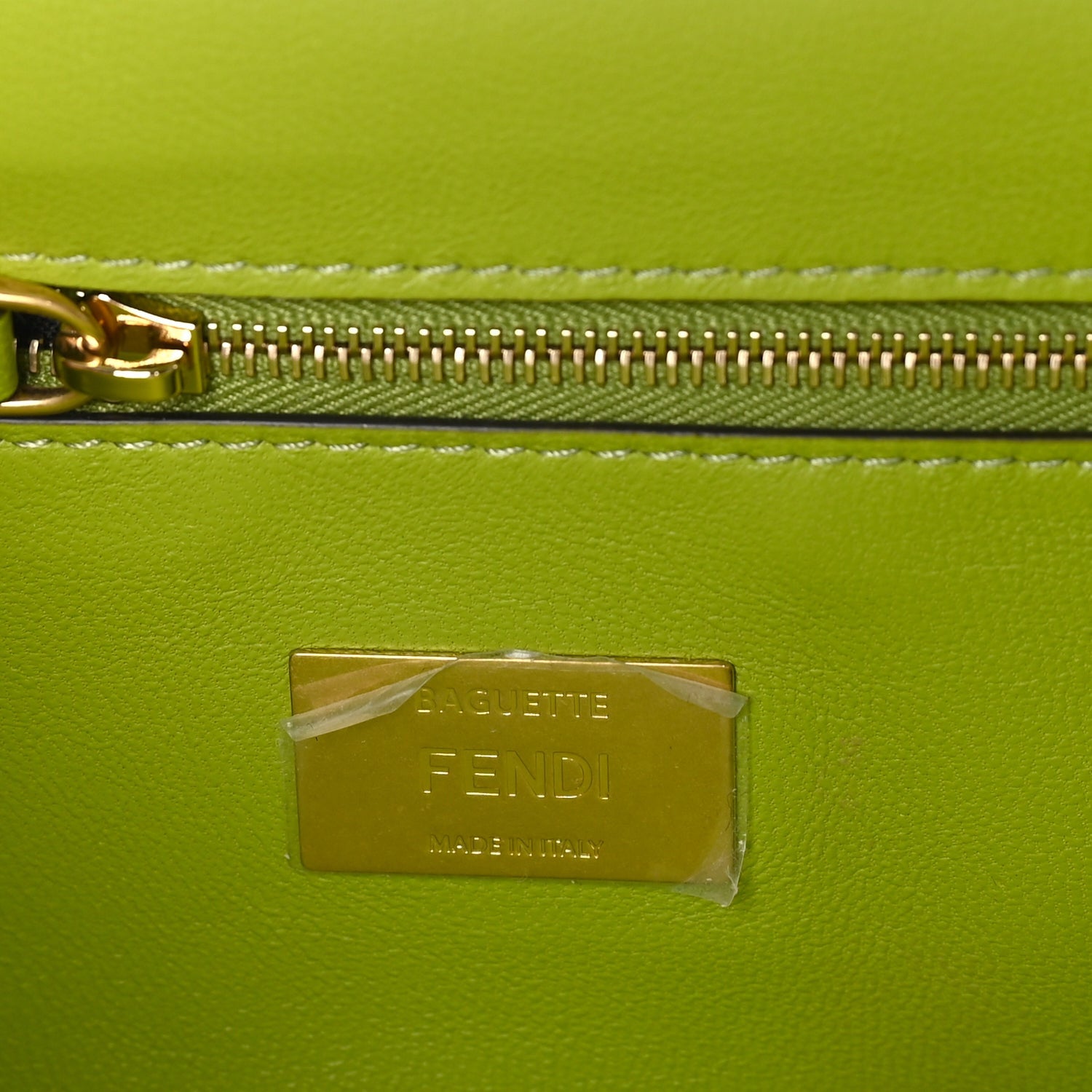 Fendi Nappa FF Embossed Small Midi Chain Baguette  Wasabi 5 of 7