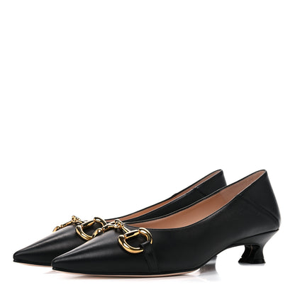 Gucci Horsebit Low Heel Pumps 38.5 Black 3 of 9