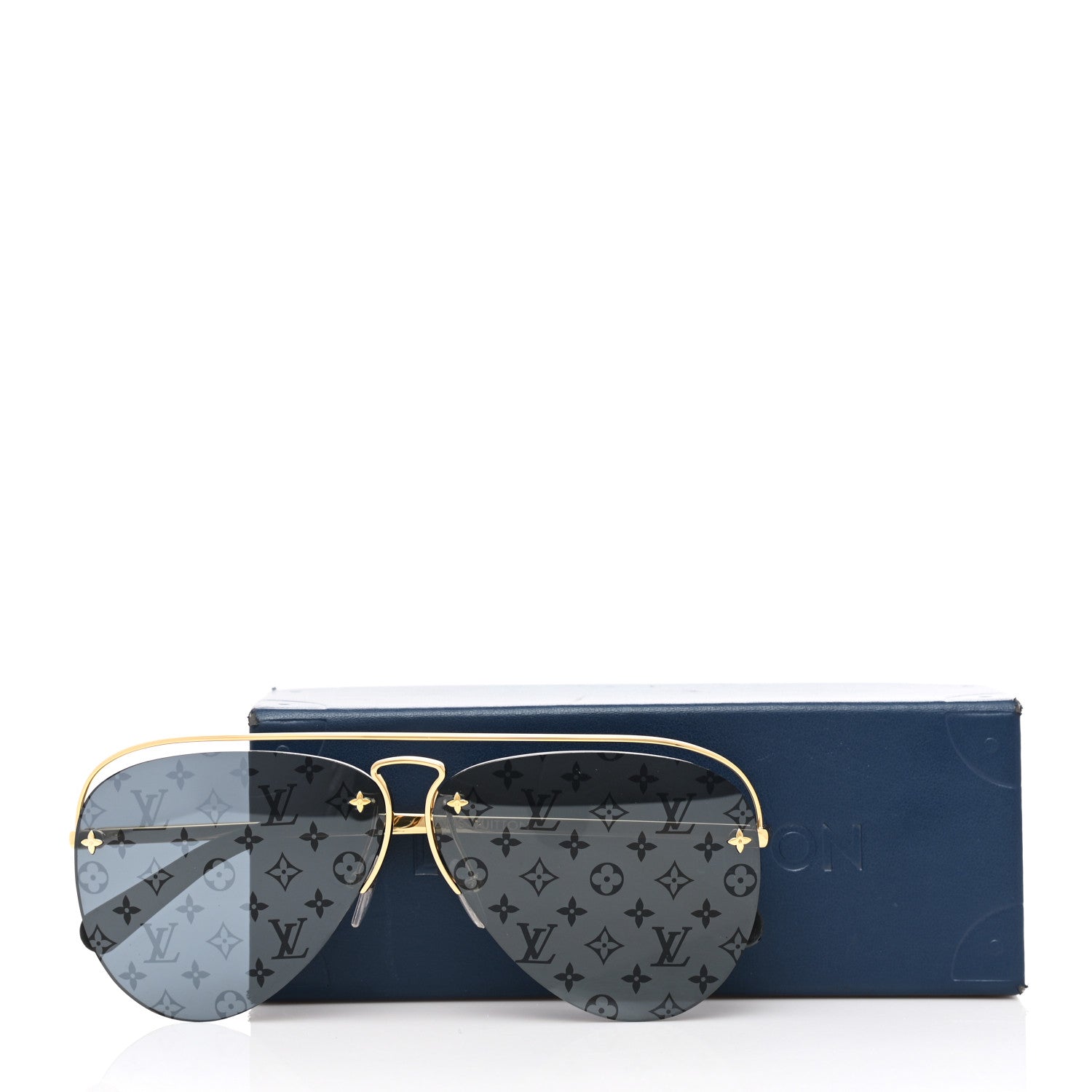 Louis Vuitton Monogram Grease Sunglasses Z1172W Gold 7 of 7