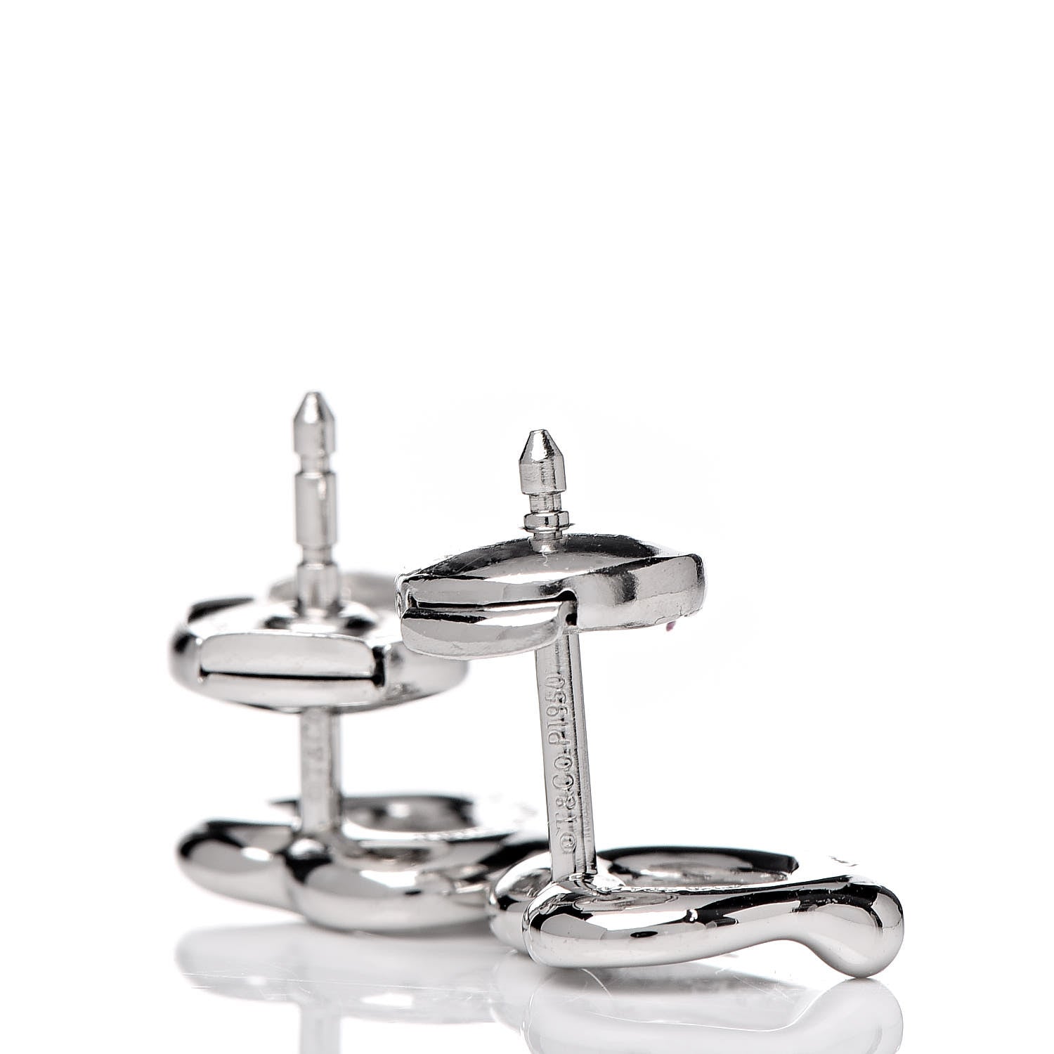 Tiffany Platinum Diamond Elsa Peretti Open Heart Earrings 3 of 4