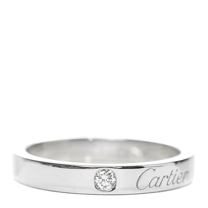 Cartier Platinum Diamond 3mm C De Wedding Band Ring 49 5 1 of 6