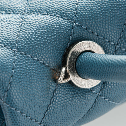 Chanel Caviar Quilted Mini Coco Handle Flap Blue 8 of 9