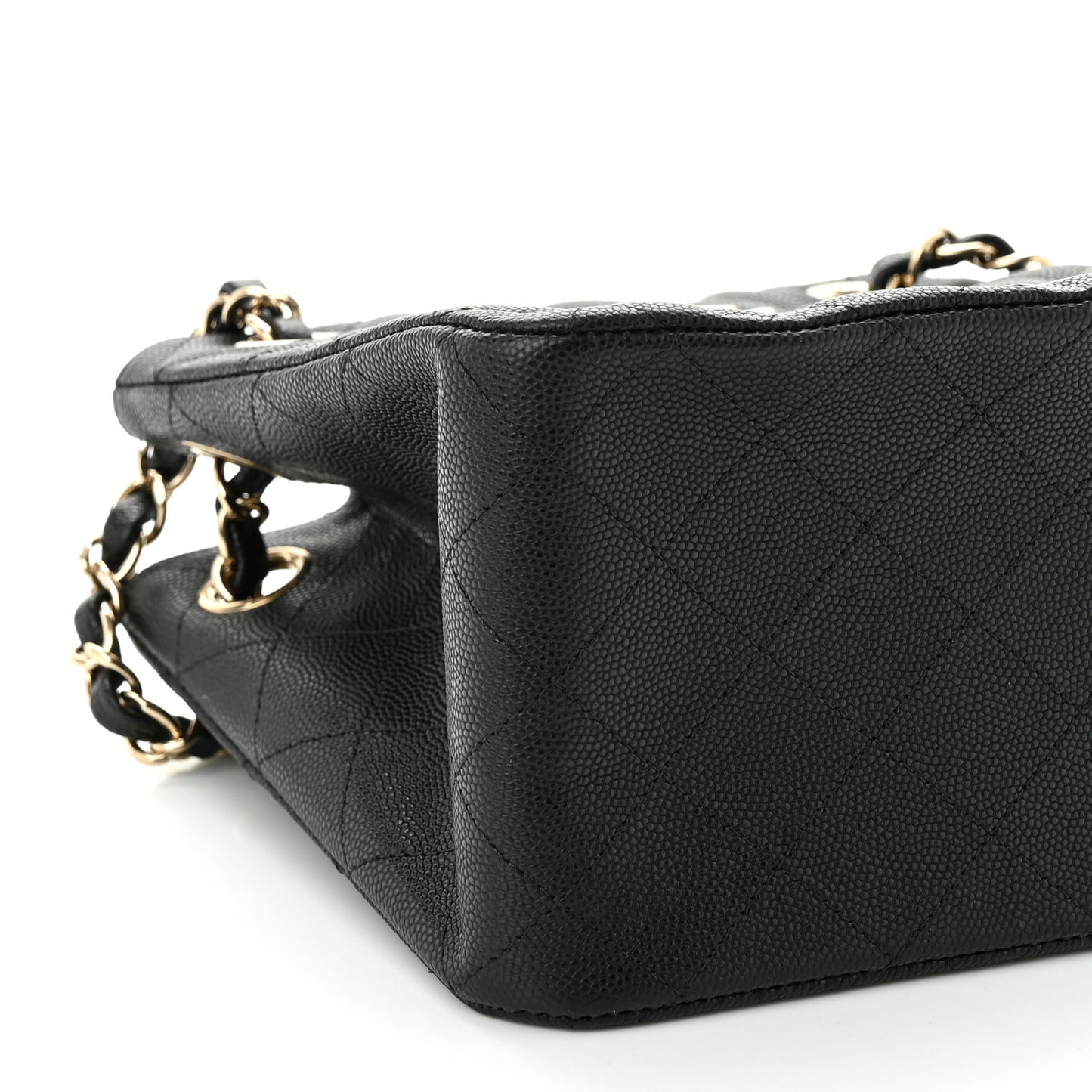 Caviar Quilted Mini Bucket Bag Black