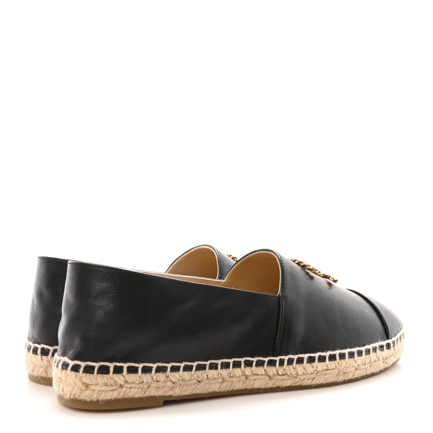 Calfskin Chain CC Espadrilles 40 Black