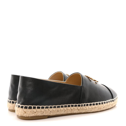 Chanel Calfskin Chain CC Espadrilles 40 Black 5 of 7