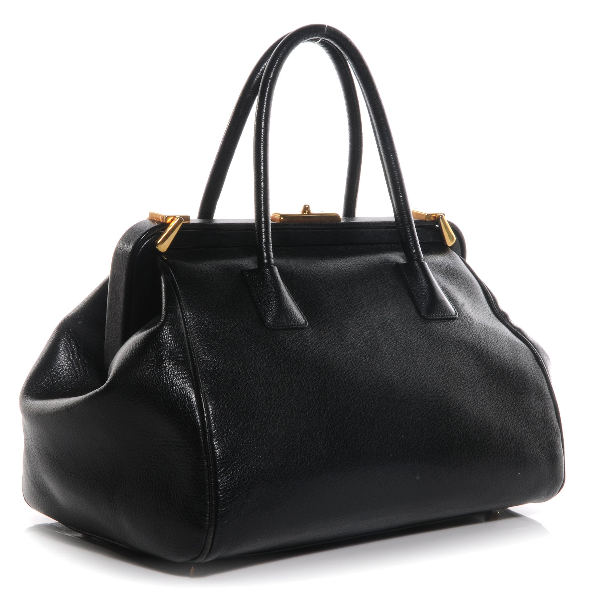 Prada Goatskin Cerniera Doctor Bag Black 2 of 42