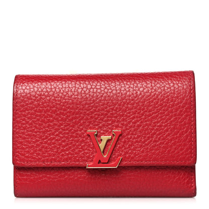 Louis Vuitton Taurillon Capucines Compact Wallet Scarlet 1 of 9