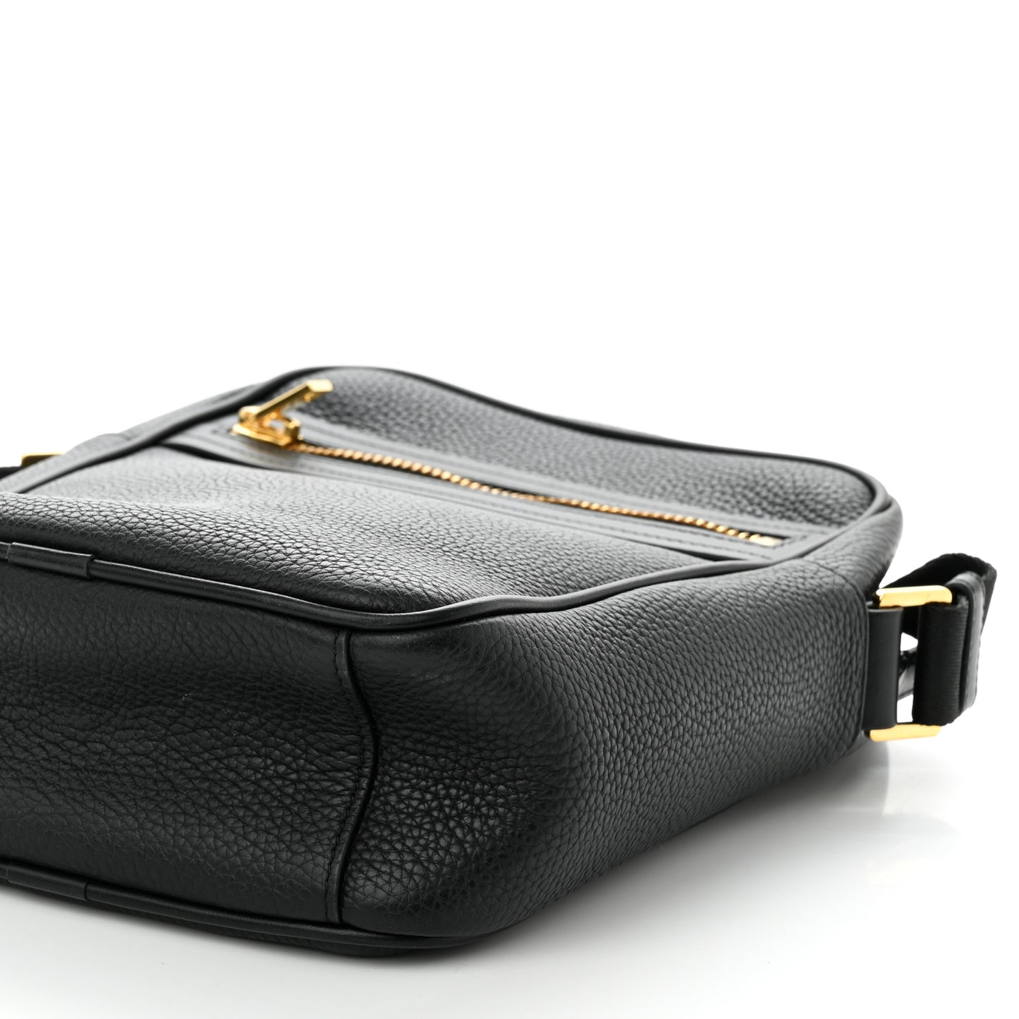 Grained Calfskin Small Buckley Messenger Black