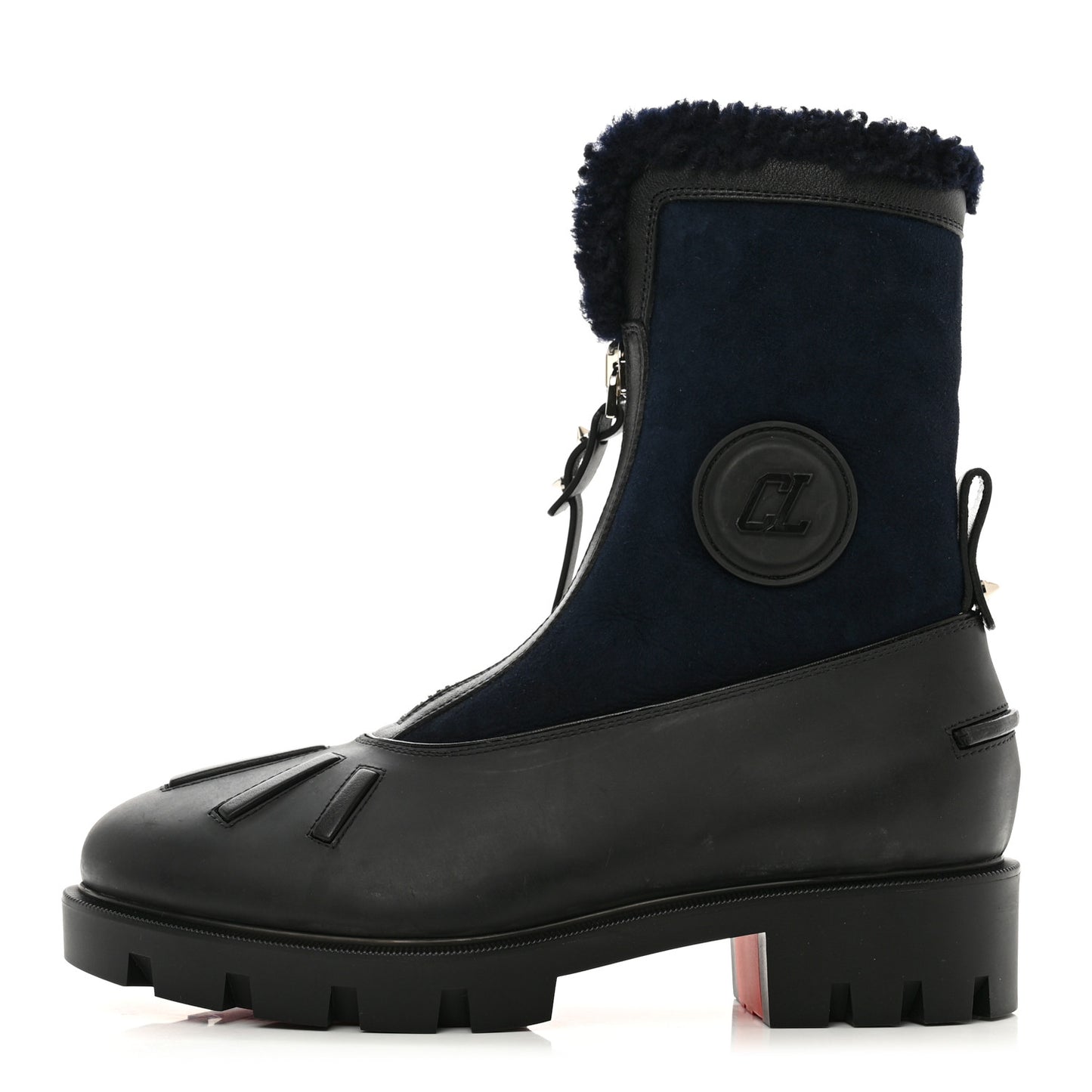 Kid Calfskin Shearling Glory Flat Boot 38.5 Version Black