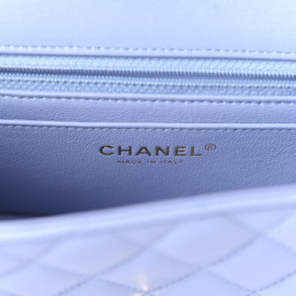 Chanel Lambskin Quilted Mini Rectangular Flap Light Blue 8 of 11
