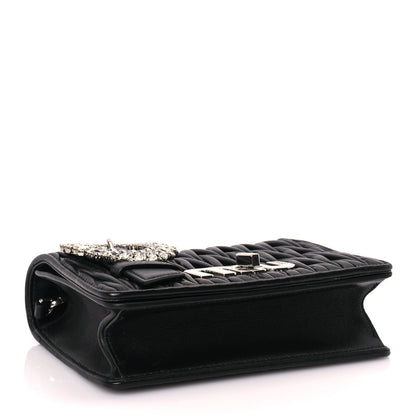 Miu Miu Matelasse Crystal Embellished Shoulder Bag Black 3 of 8