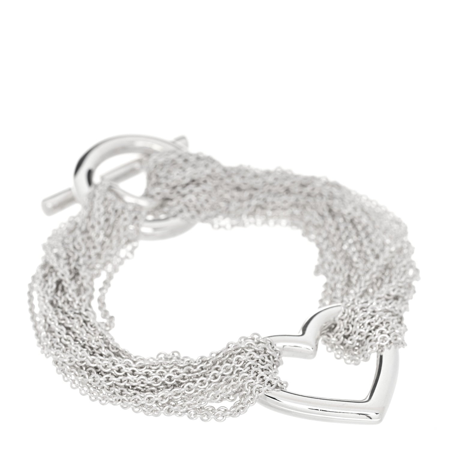 Tiffany Sterling Silver Open Heart Multi Strand Bracelet 1 of 3