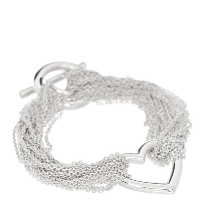 Tiffany Sterling Silver Open Heart Multi Strand Bracelet 1 of 3