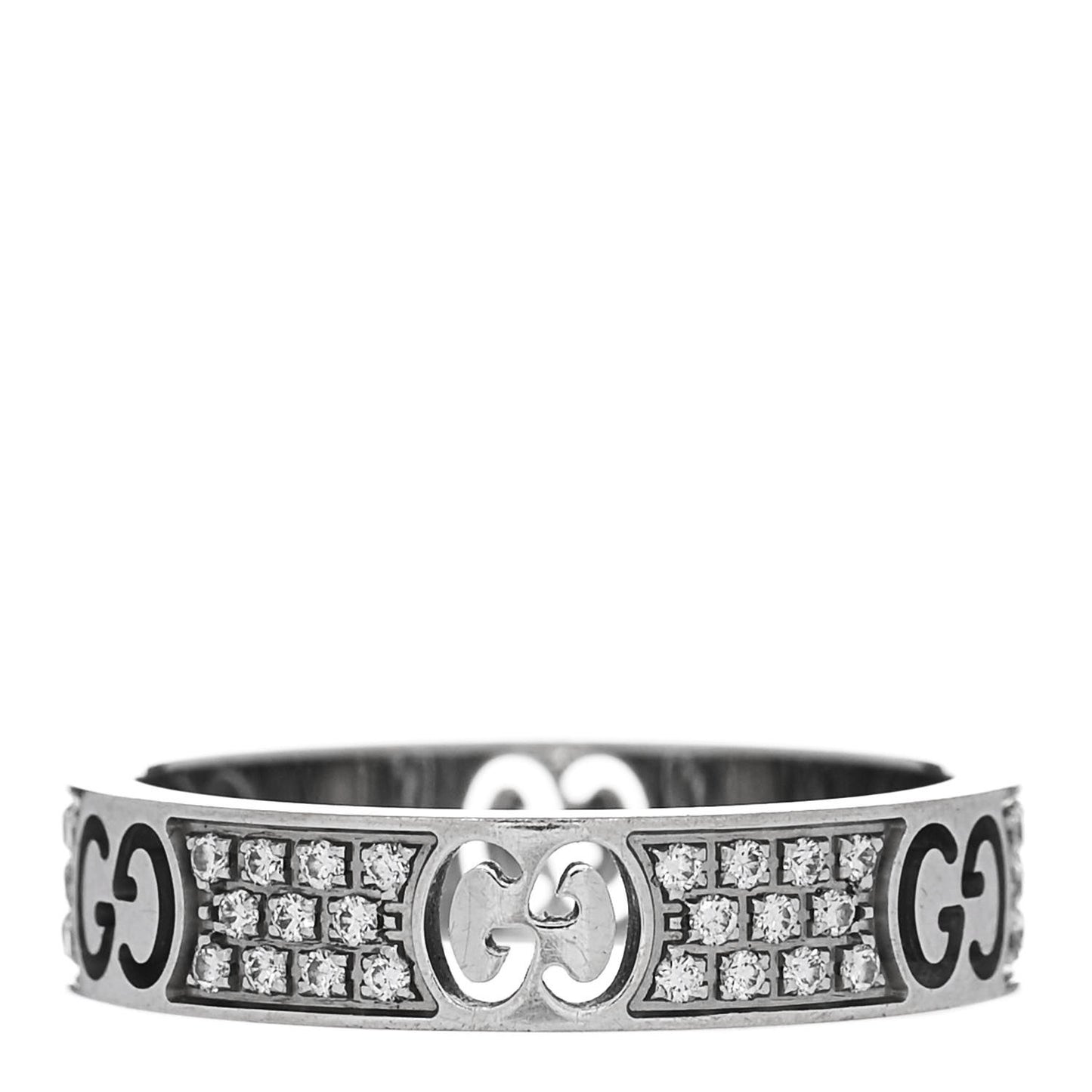 18K White Gold Diamond Icon Stardust Band Ring 52/6