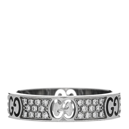Gucci 18K White Gold Diamond Icon Stardust Band Ring 52/6 3 of 5