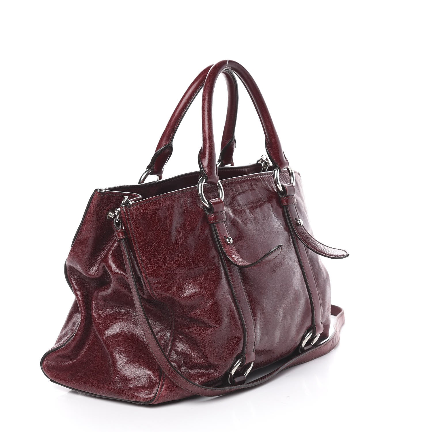 Miu Miu Vitello Shine Tote Amaranto 2 of 15
