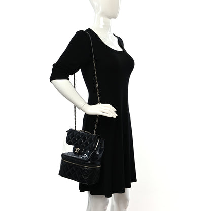 Chanel Crumpled Calfskin PVC Quilted Flap Black 2 of 10