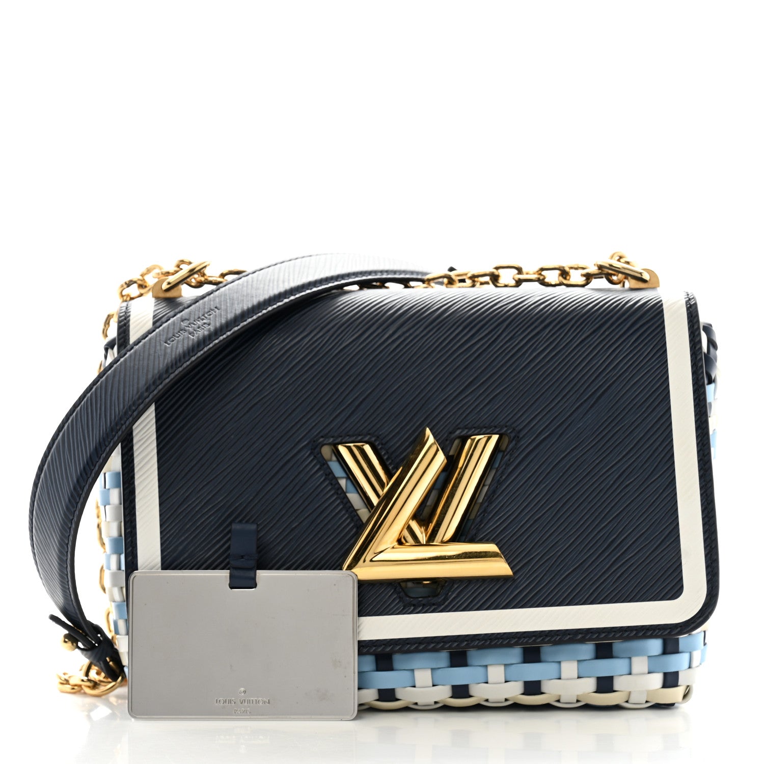 Louis Vuitton Epi Guinguette Twist Shoulder Bag MM Indigo Blue 3 of 13