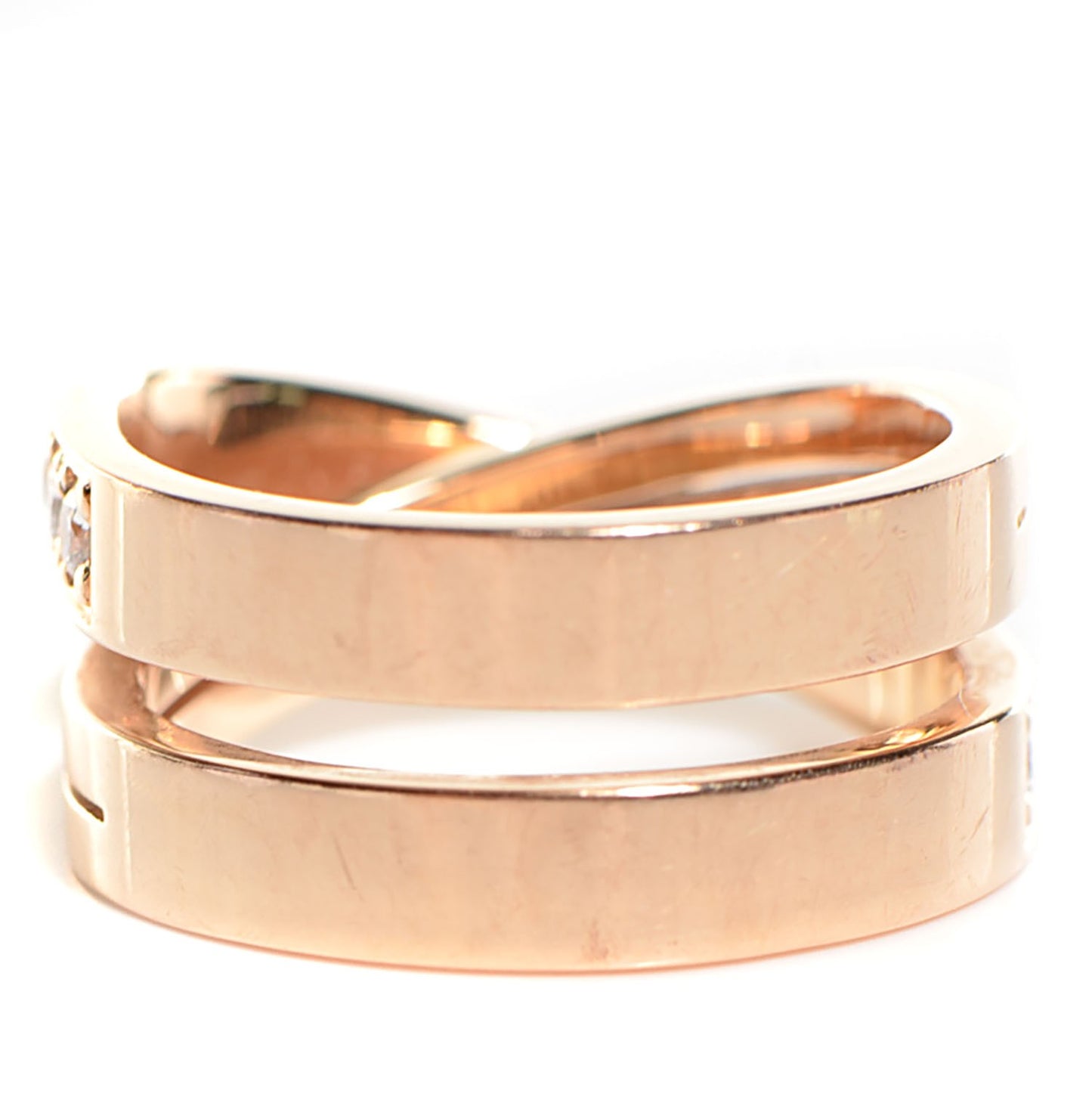 18K Pink Gold Diamond Paris Nouvelle Vague Ring 51 5.75