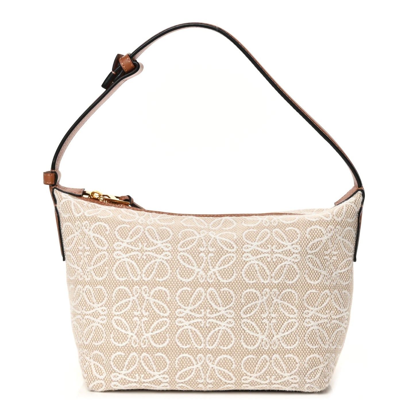 Jacquard Anagram Calfskin Small Cubi Bag Ecru Tan
