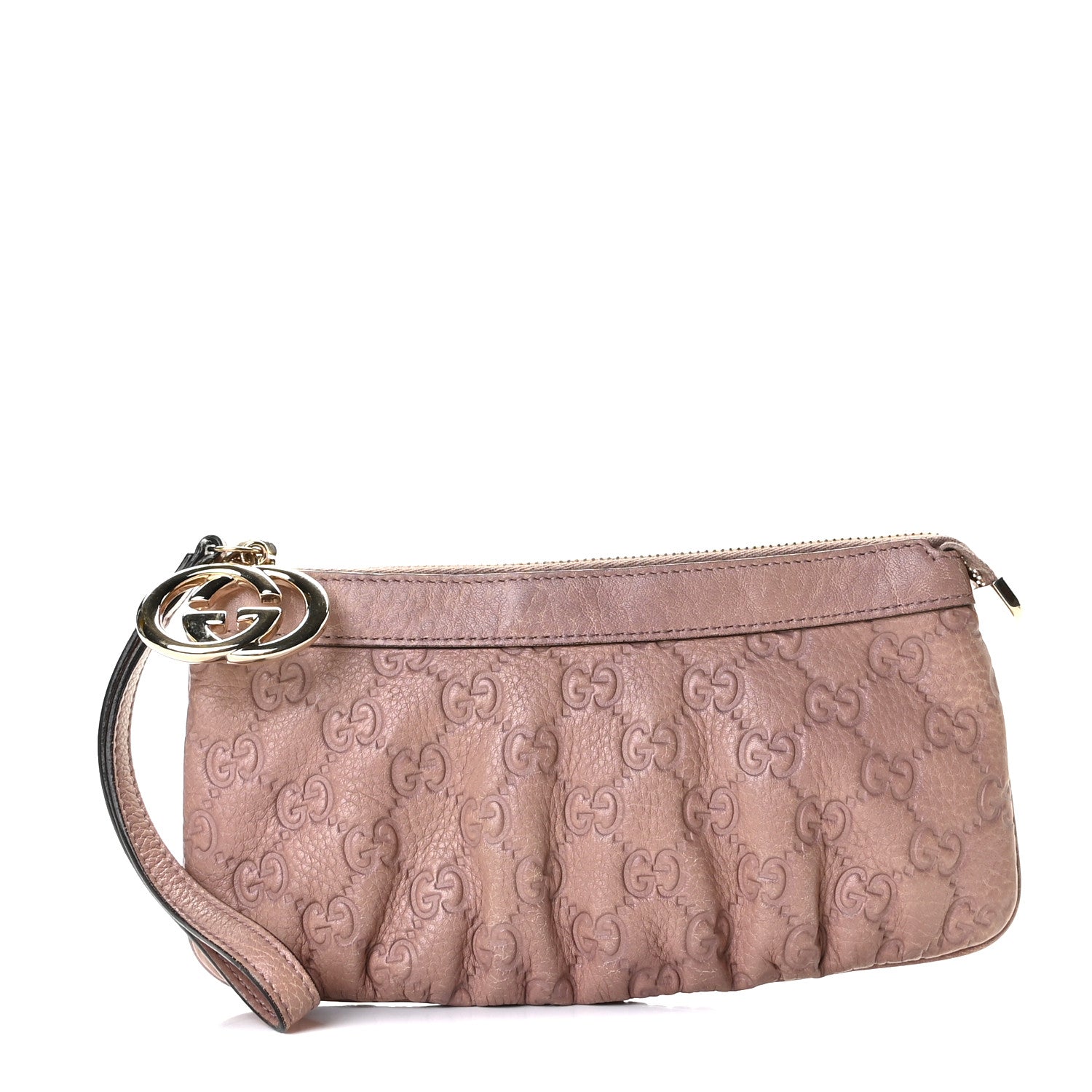 Gucci Guccissima New Britt Wristlet Light Pink 1 of 9