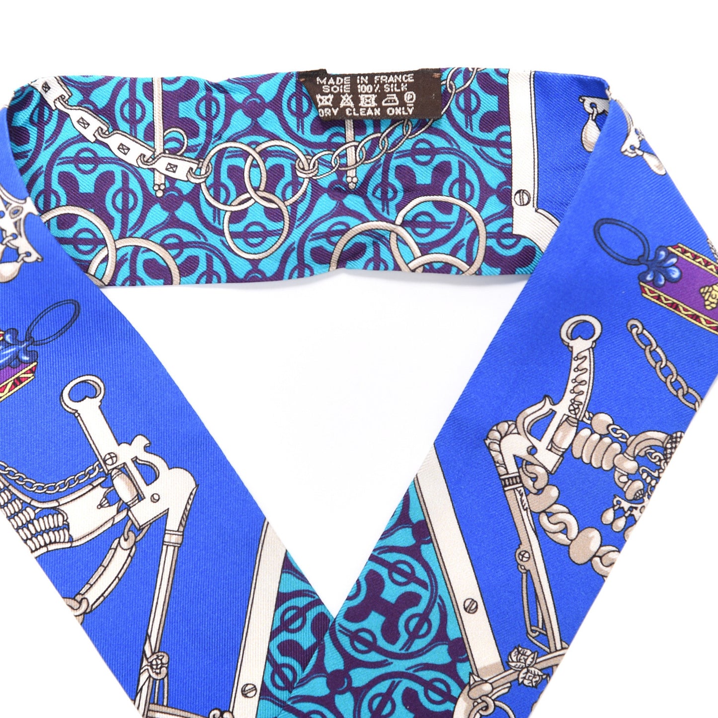 Silk Mors Et Gourmettes Remix Twilly Bleu Roy Turquoise Prune