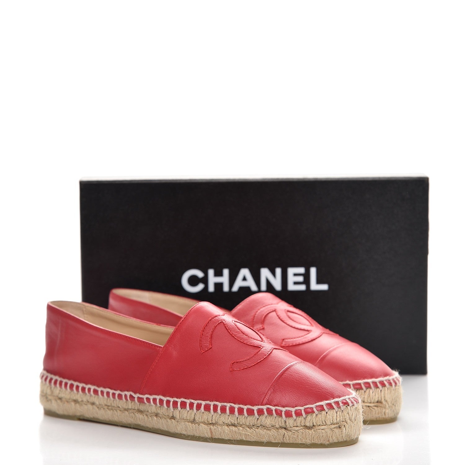 Chanel Lambskin CC Espadrilles 39 Red 9 of 10