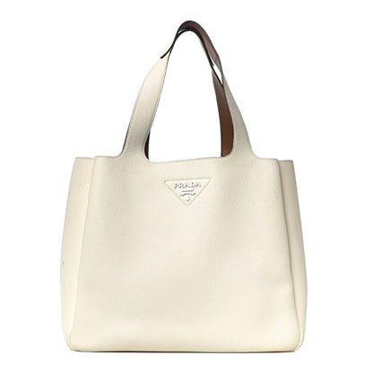 Prada Vitello Daino Dynamique Tote White Caramel 1 of 13
