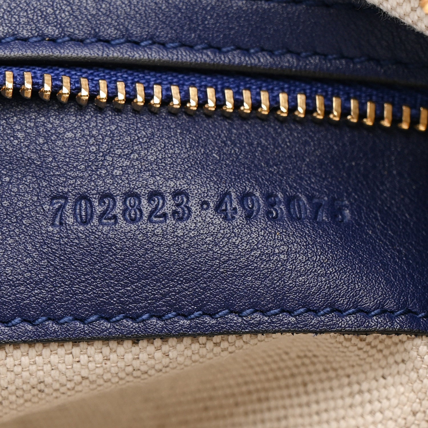 Gucci Aria Calfskin Web Large Attache Shoulder Bag Navy 7 of 10