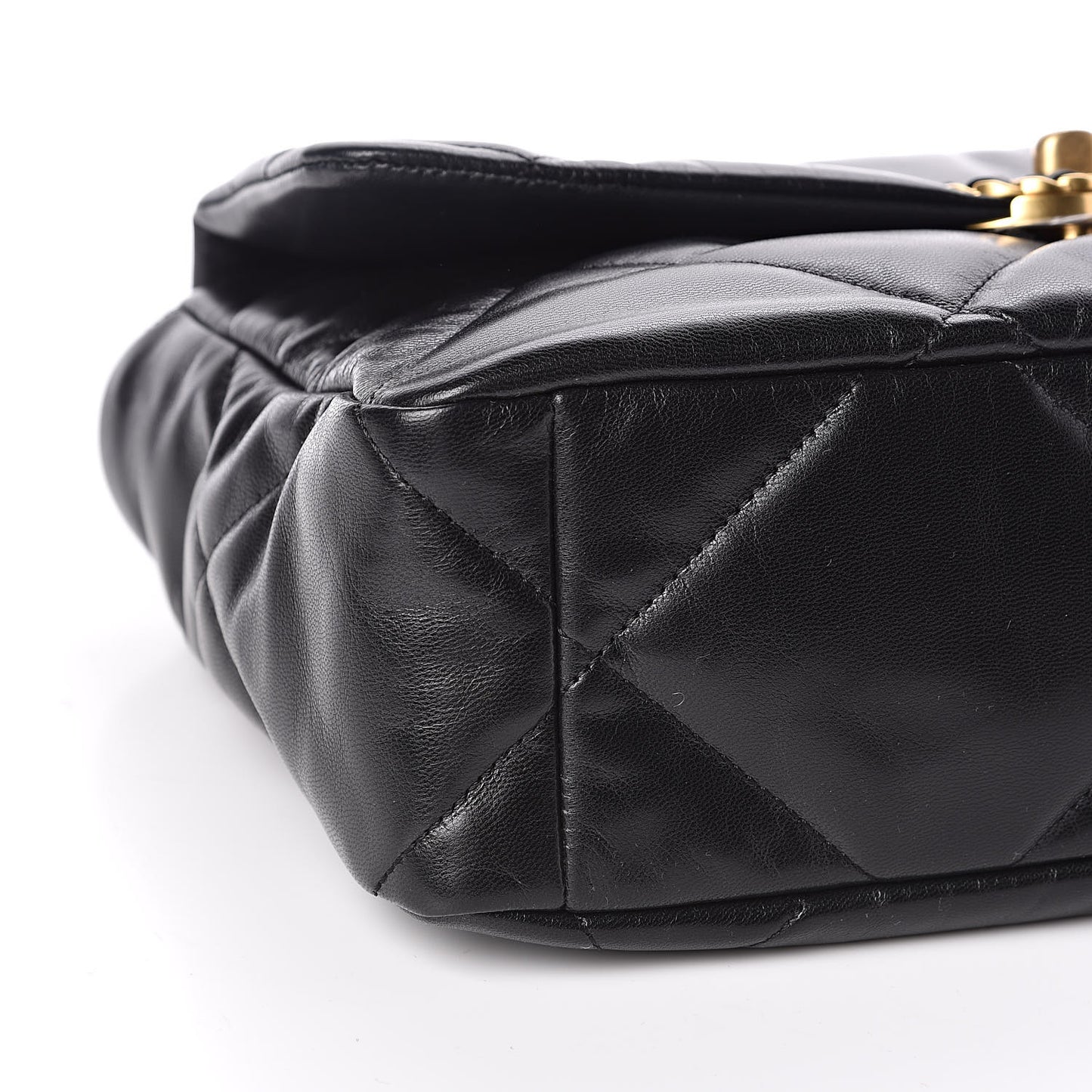 Lambskin Quilted Large 19 Flap Black