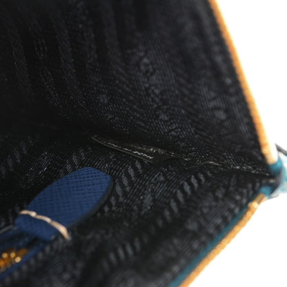 Prada Saffiano Lux Bi-Color Clutch Bleuette Turchese 7 of 7