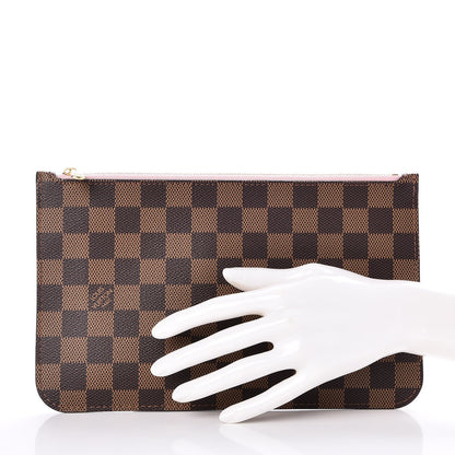 Louis Vuitton Damier Ebene Neverfull MM GM Pochette Rose Ballerine 2 of 8