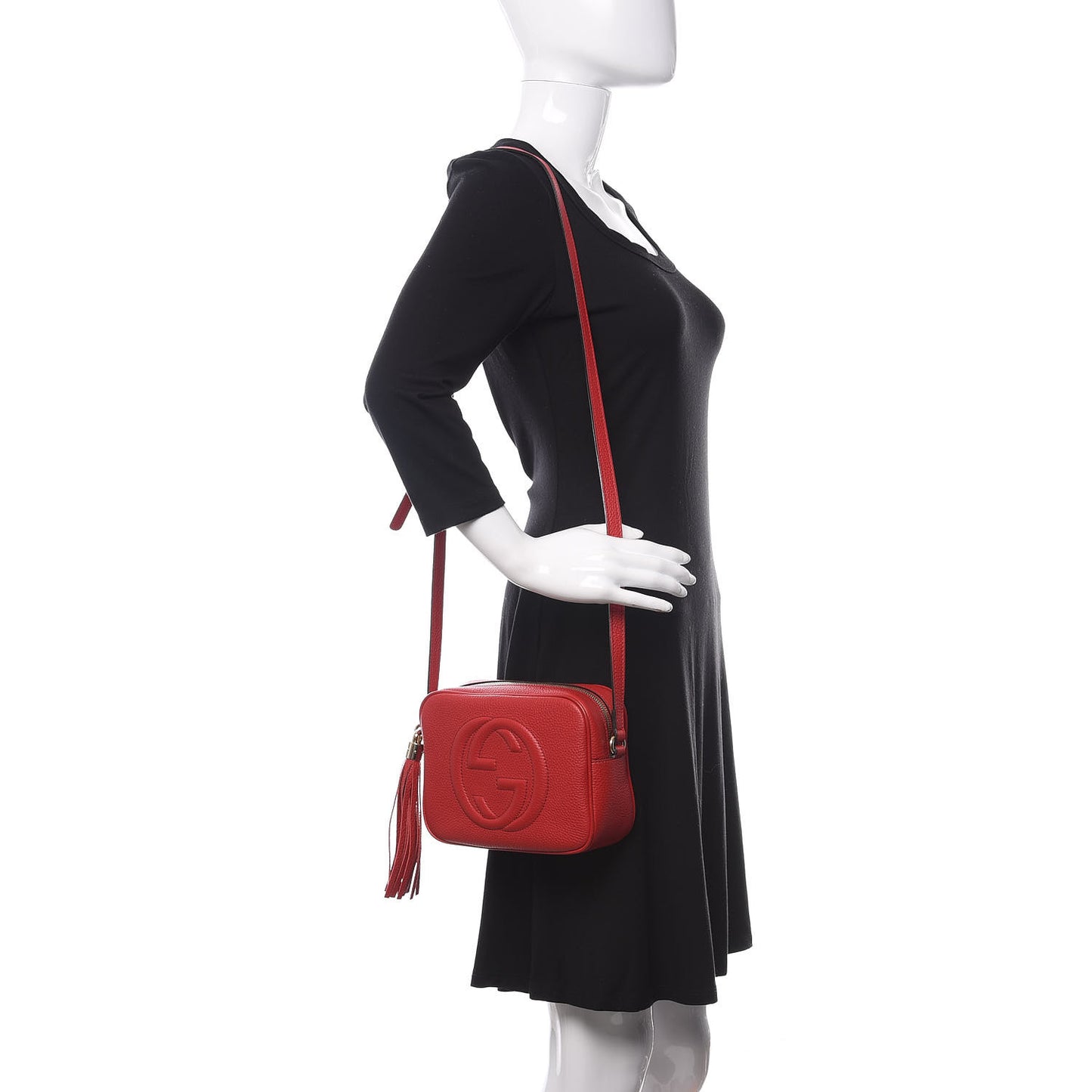 Pebbled Calfskin Small Soho Disco Bag Tabasco Red